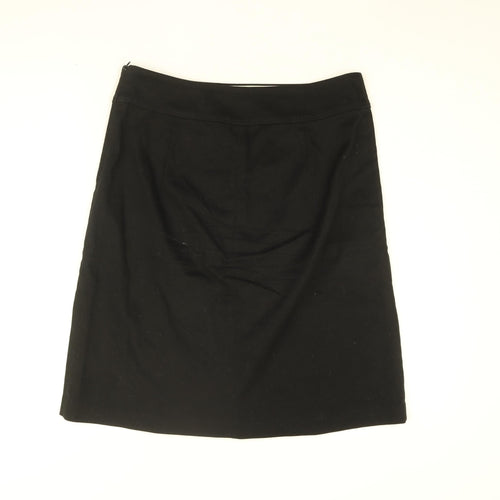 Gap Womens Black Cotton Flare Skirt Size 8 Zip