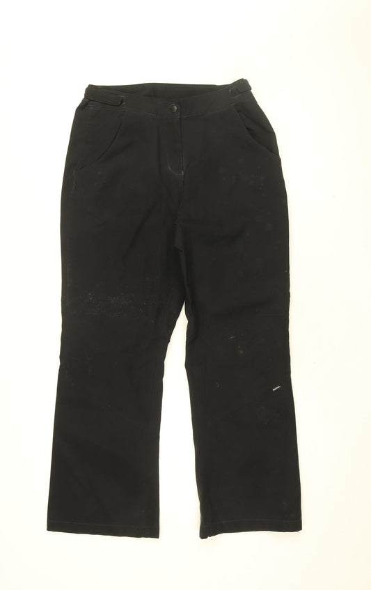 Rohan Womens Black Polyamide Rain Trousers Trousers Size 10 L27 in Regular Zip