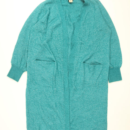Y.A.S Womens Blue V-Neck Nylon Cardigan Jumper Size XL