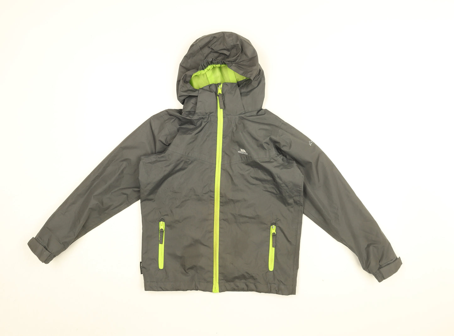Trespass Boys Grey Rain Coat Coat Size 7-8 Years Zip