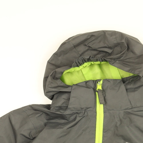 Trespass Boys Grey Rain Coat Coat Size 7-8 Years Zip