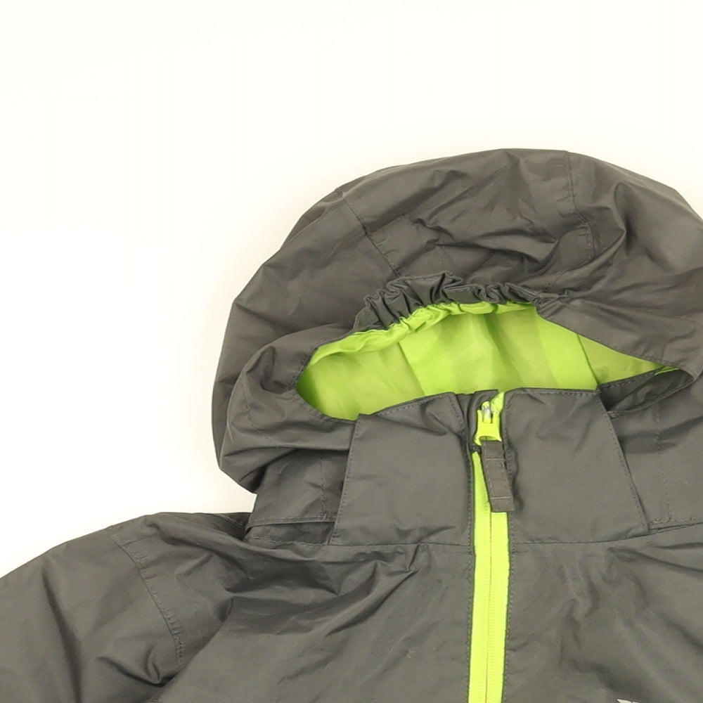 Trespass Boys Grey Rain Coat Coat Size 7-8 Years Zip