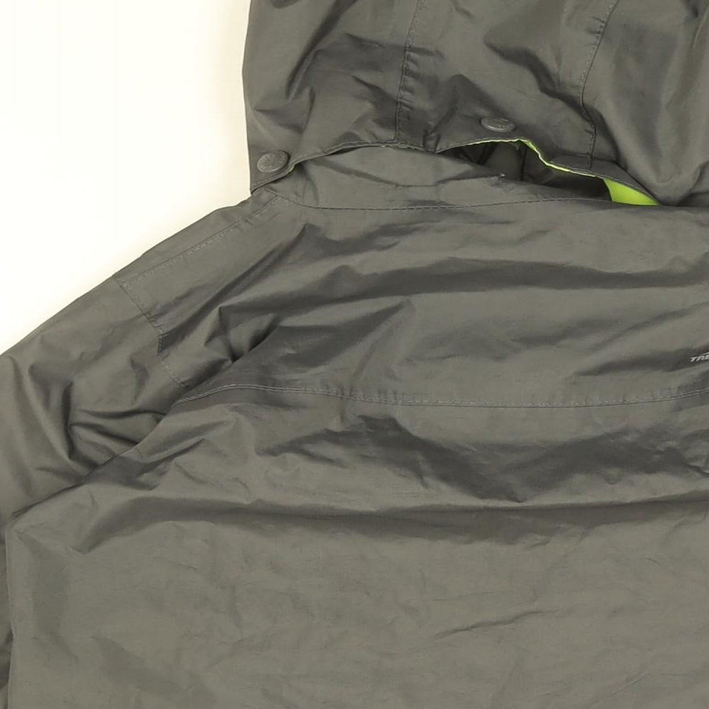 Trespass Boys Grey Rain Coat Coat Size 7-8 Years Zip