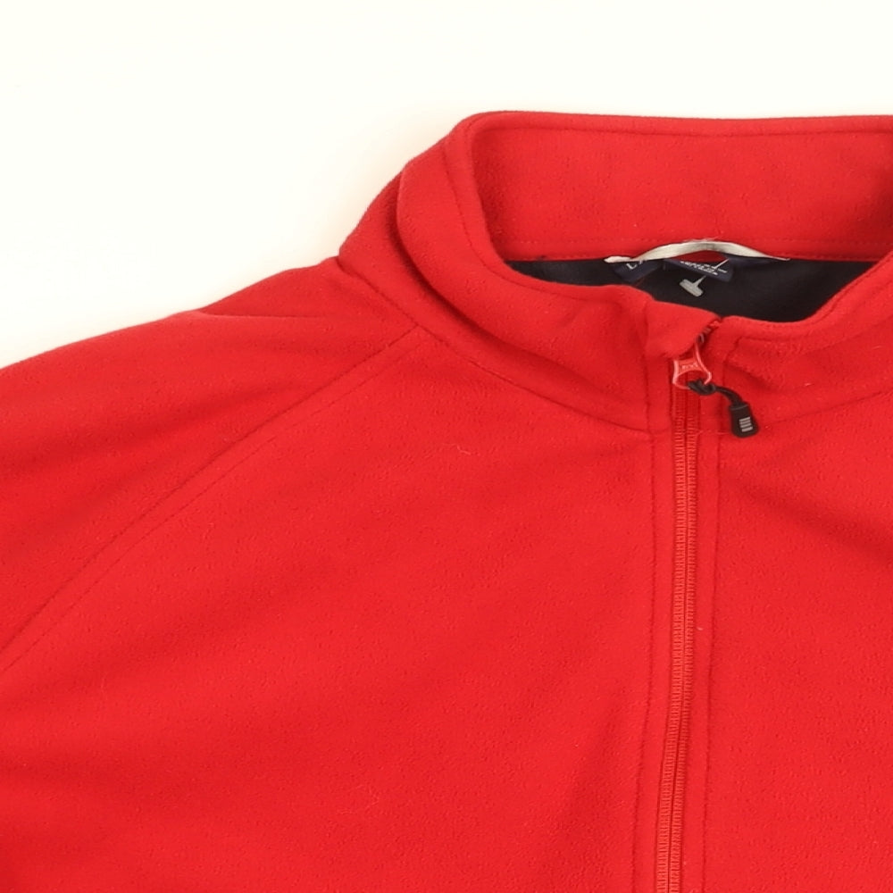 Lands' End Womens Red Polyester Full Zip Sweatshirt Size 20 Zip - Size 20-22