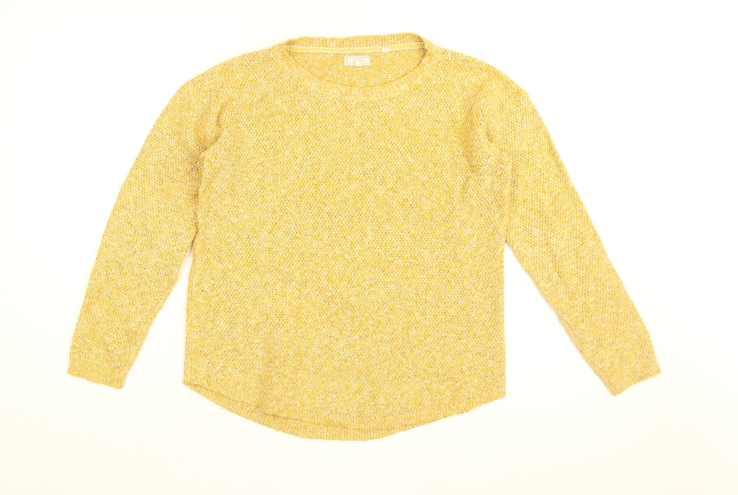 Fat Face Womens Yellow Round Neck Cotton Pullover Jumper Size 8