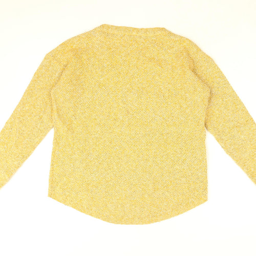 Fat Face Womens Yellow Round Neck Cotton Pullover Jumper Size 8