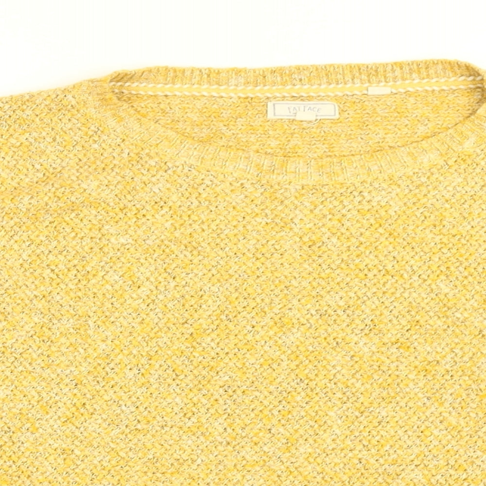 Fat Face Womens Yellow Round Neck Cotton Pullover Jumper Size 8