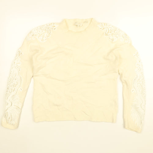 Ted Baker Womens Ivory Round Neck Acrylic Pullover Jumper Size 14