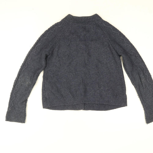 Pepe Jeans Womens Blue Round Neck Nylon Cardigan Jumper Size 12