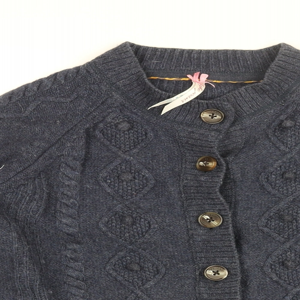 Pepe Jeans Womens Blue Round Neck Nylon Cardigan Jumper Size 12