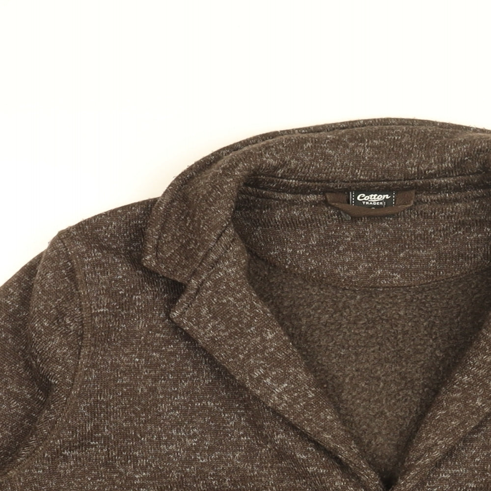 Cotton Traders Womens Brown Jacket Blazer Size S Button