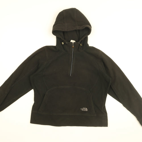 The North Face Womens Black Polyester Pullover Hoodie Size M Zip