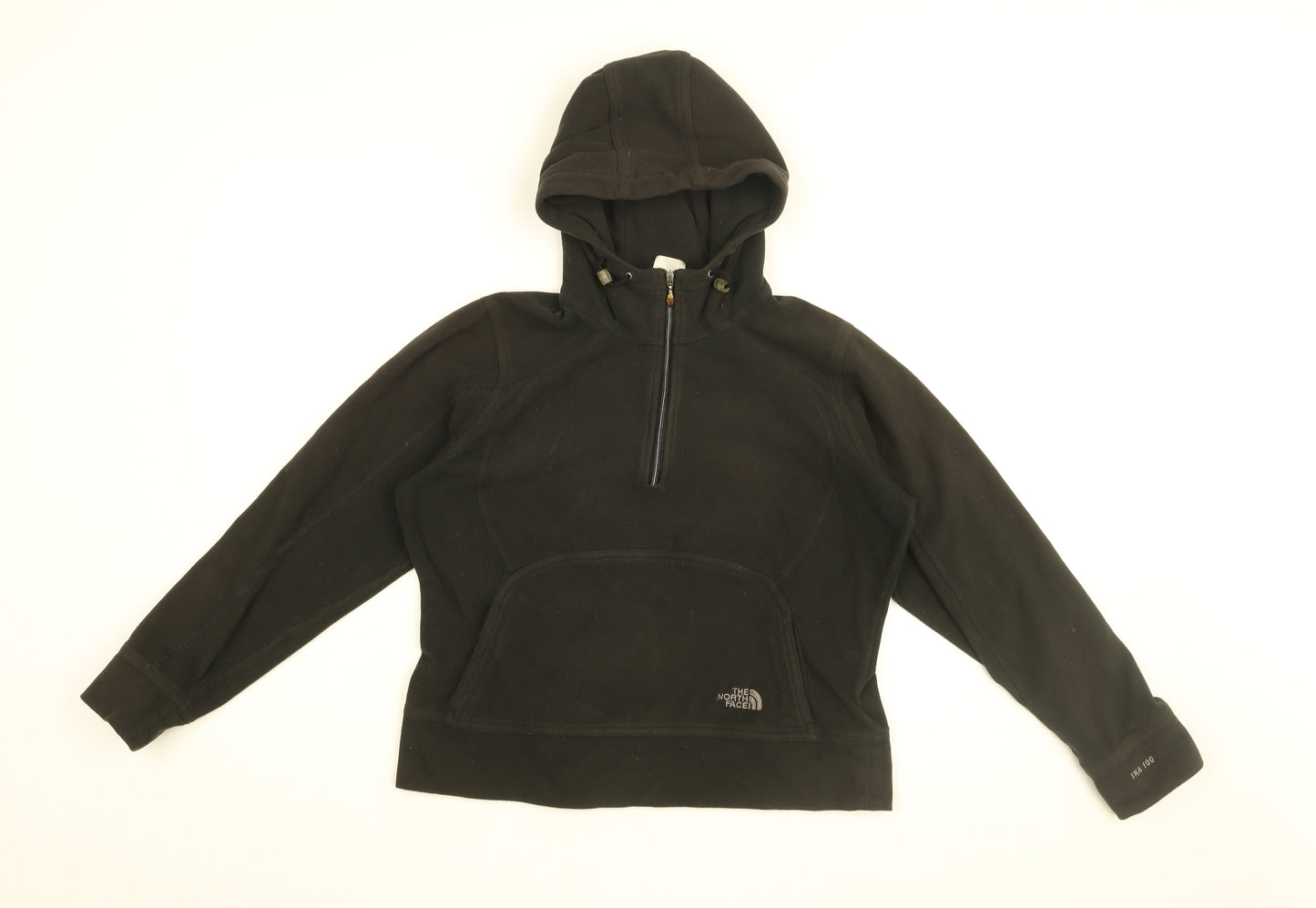 The North Face Womens Black Polyester Pullover Hoodie Size M Zip