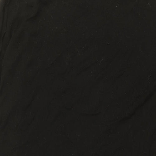 Mango Womens Black Cotton Basic Blouse Size M Round Neck