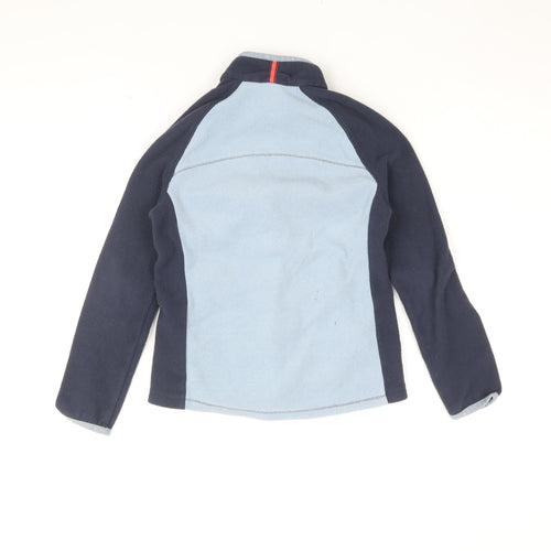 DECATHLON Girls Blue Polyester Full Zip Sweatshirt Size 8-9 Years Zip