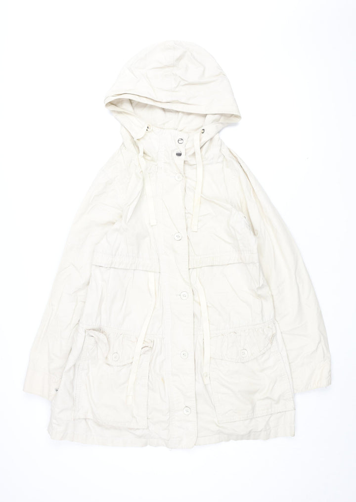 Gap Womens Beige Overcoat Coat Size S Zip
