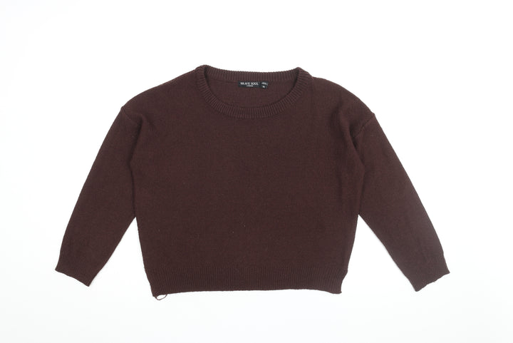 Brave Soul Womens Brown Round Neck Acrylic Pullover Jumper Size M