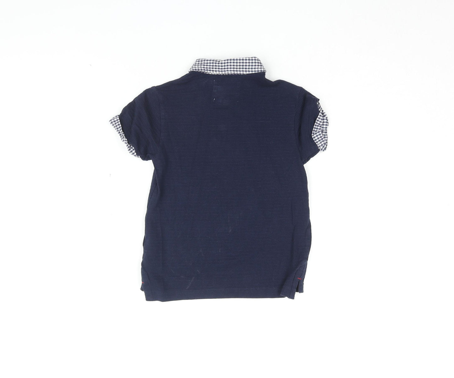 Jasper Conran Boys Blue Cotton Basic T-Shirt Size 4-5 Years Collared Button