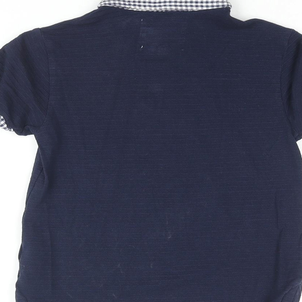 Jasper Conran Boys Blue Cotton Basic T-Shirt Size 4-5 Years Collared Button