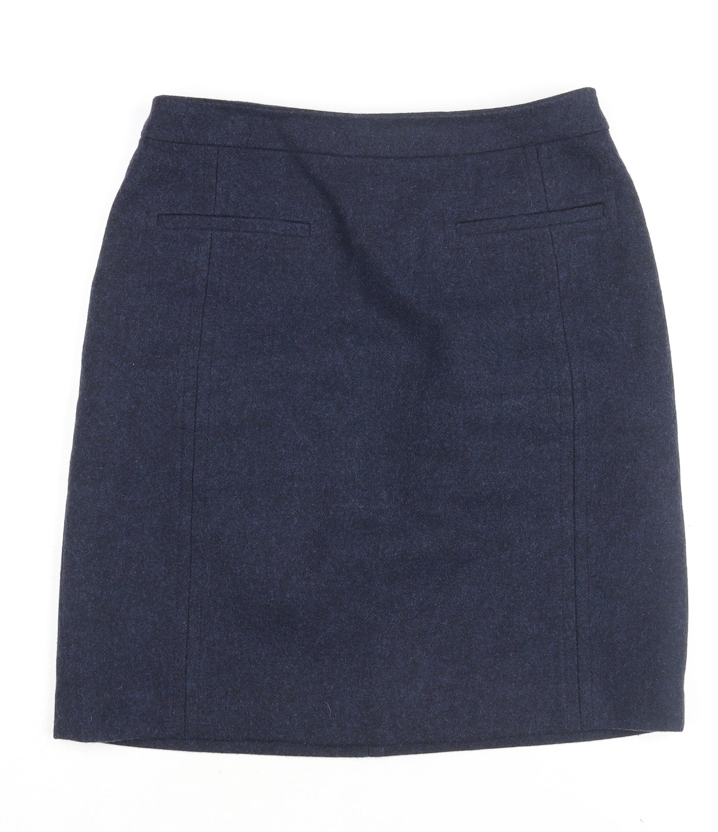 Hobbs Womens Blue Wool A-Line Skirt Size 10 Zip