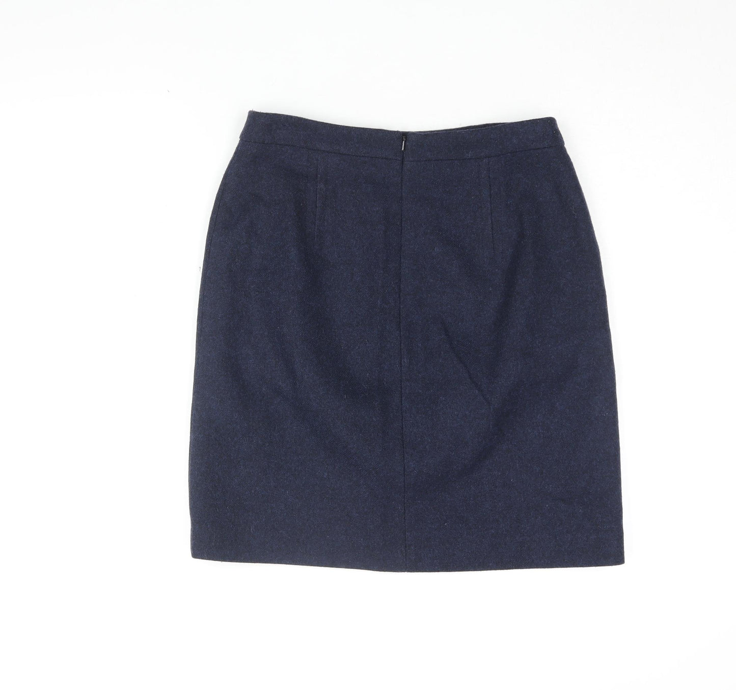 Hobbs Womens Blue Wool A-Line Skirt Size 10 Zip