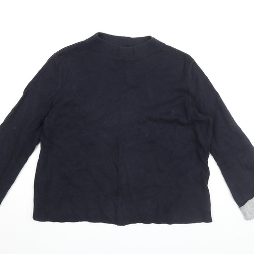 ESpirit Womens Blue High Neck Cotton Pullover Jumper Size M
