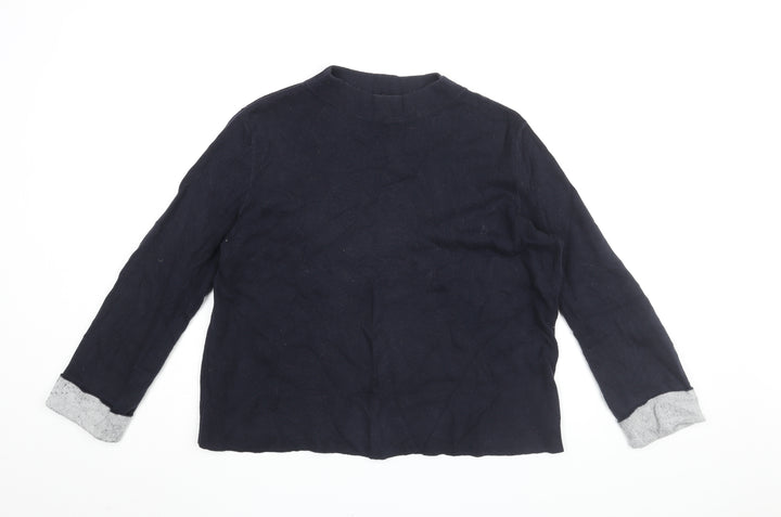 ESpirit Womens Blue High Neck Cotton Pullover Jumper Size M