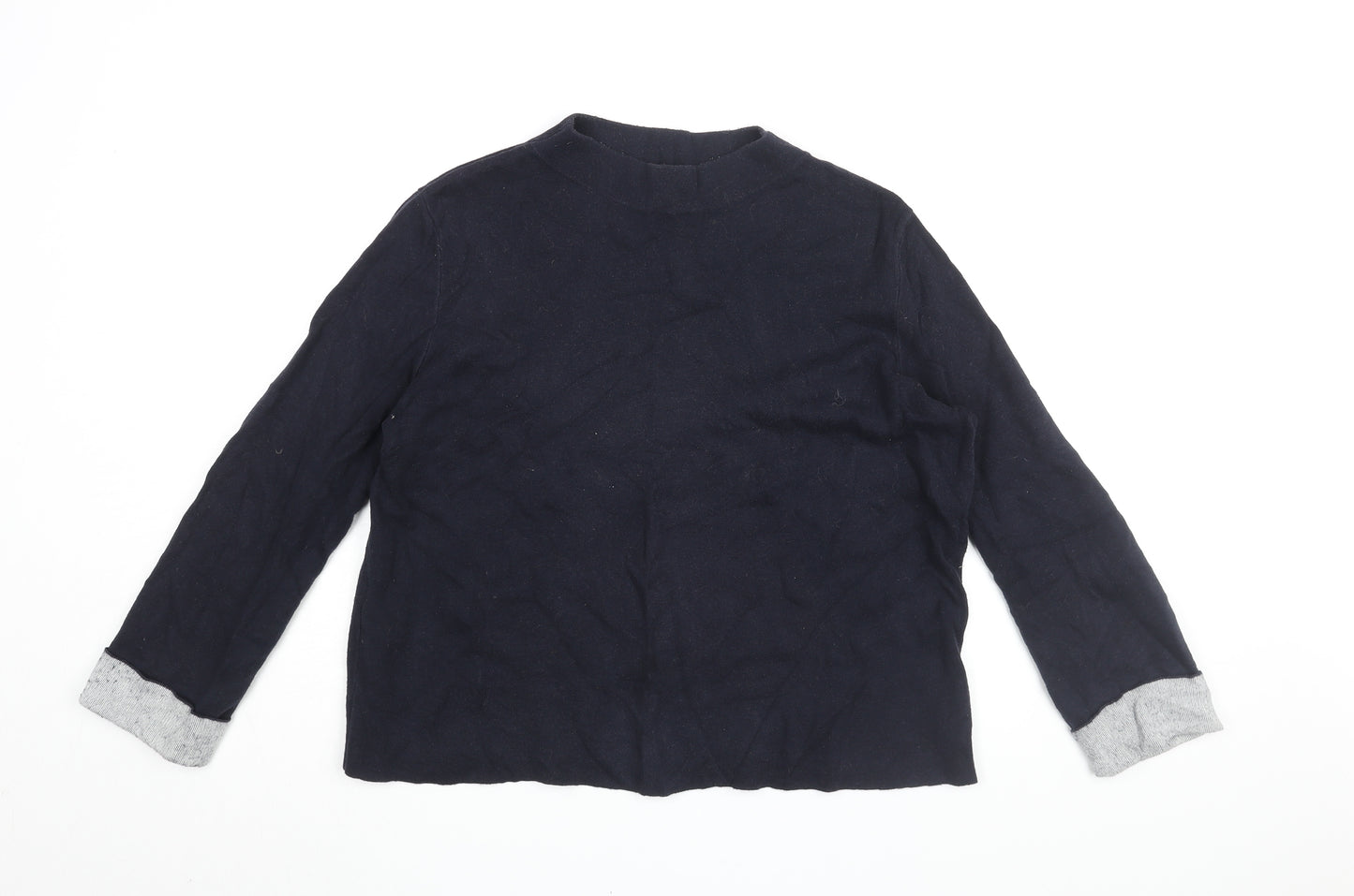 ESpirit Womens Blue High Neck Cotton Pullover Jumper Size M