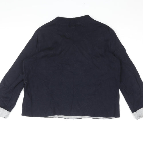 ESpirit Womens Blue High Neck Cotton Pullover Jumper Size M