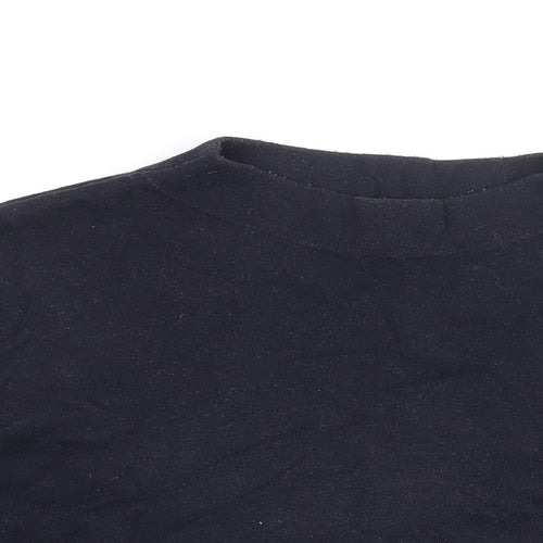 ESpirit Womens Blue High Neck Cotton Pullover Jumper Size M