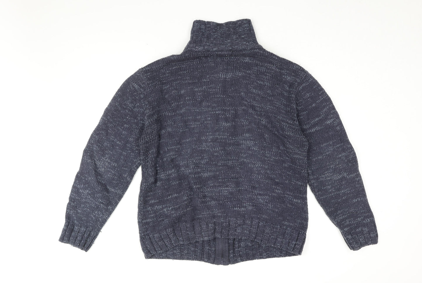 Tom Hagan Mens Blue Wool Full Zip Sweatshirt Size L