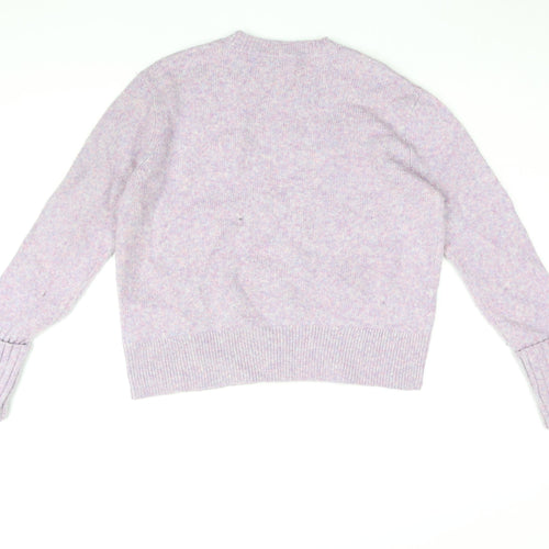Club Monaco Womens Purple Round Neck Wool Pullover Jumper Size XS