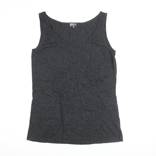 Phase Eight Womens Black Acrylic Basic Tank Size L Round Neck