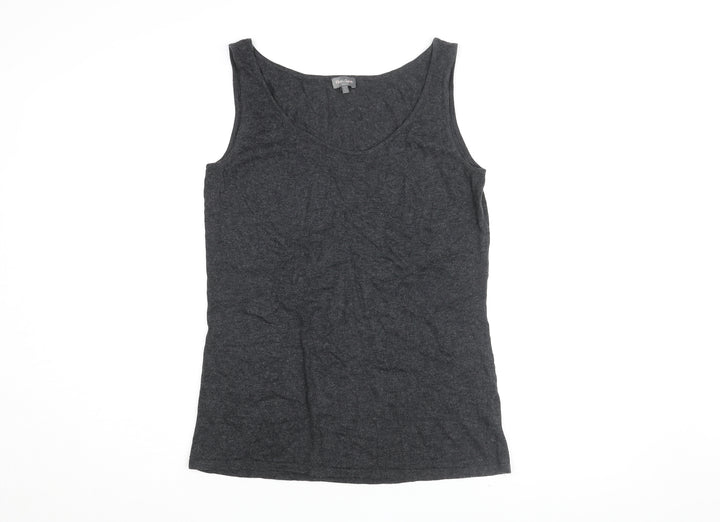 Phase Eight Womens Black Acrylic Basic Tank Size L Round Neck