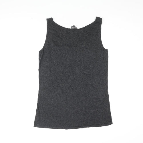 Phase Eight Womens Black Acrylic Basic Tank Size L Round Neck