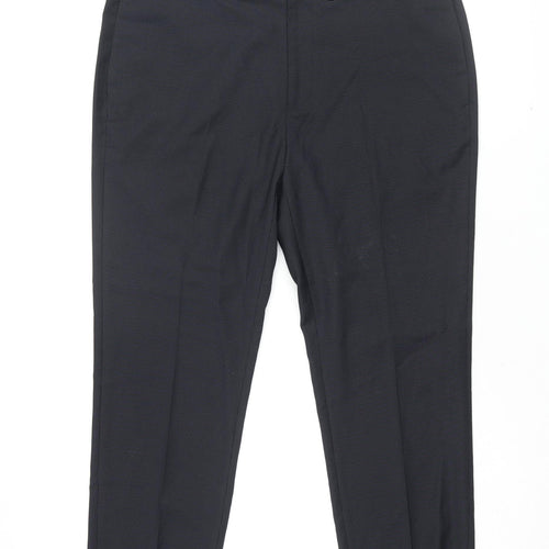 Topman Mens Black Polyester Dress Pants Trousers Size 34 in L28 in Regular Zip