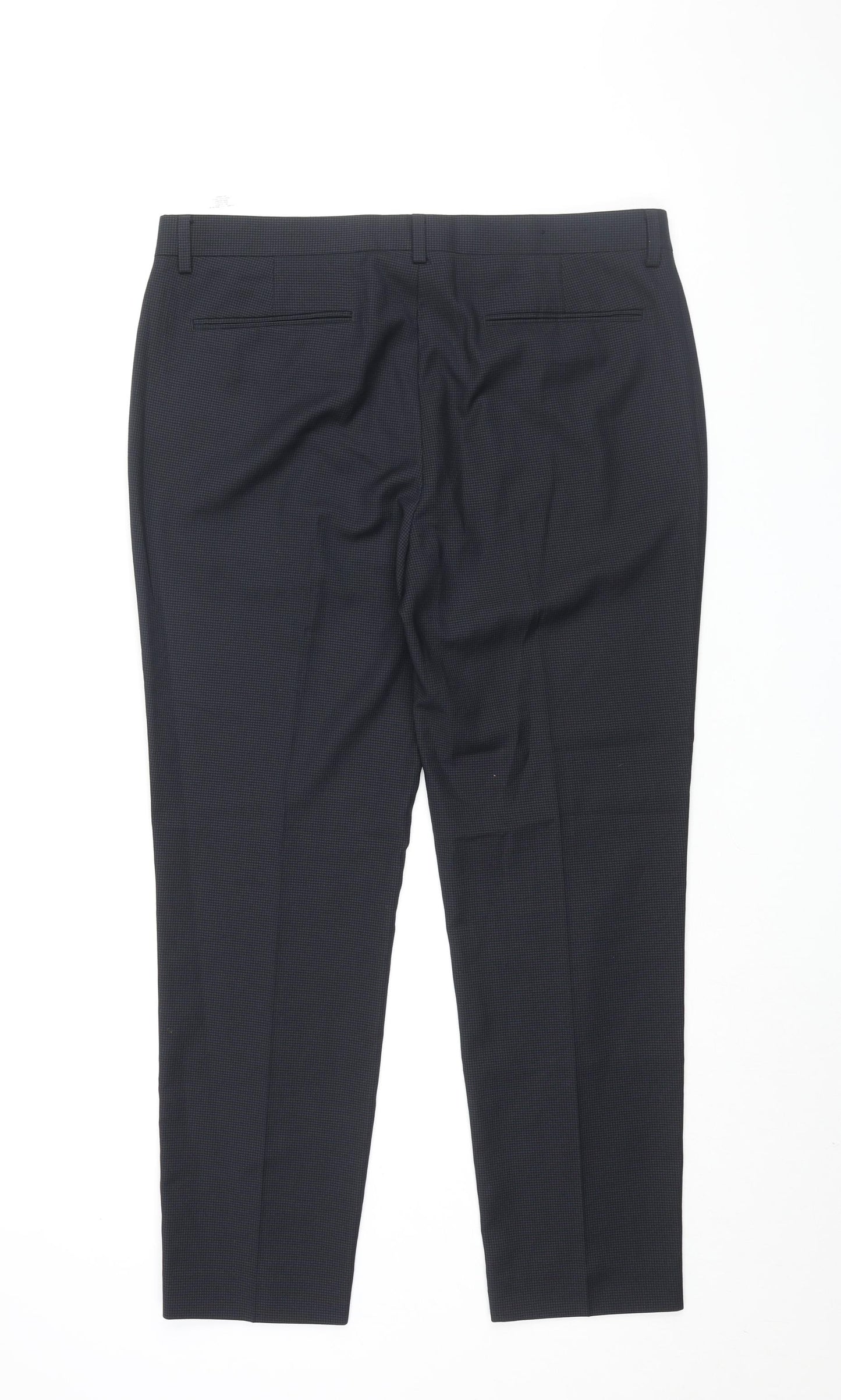 Topman Mens Black Polyester Dress Pants Trousers Size 34 in L28 in Regular Zip