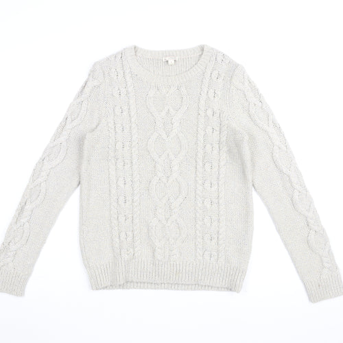 Gap Womens Beige Round Neck Acrylic Pullover Jumper Size M
