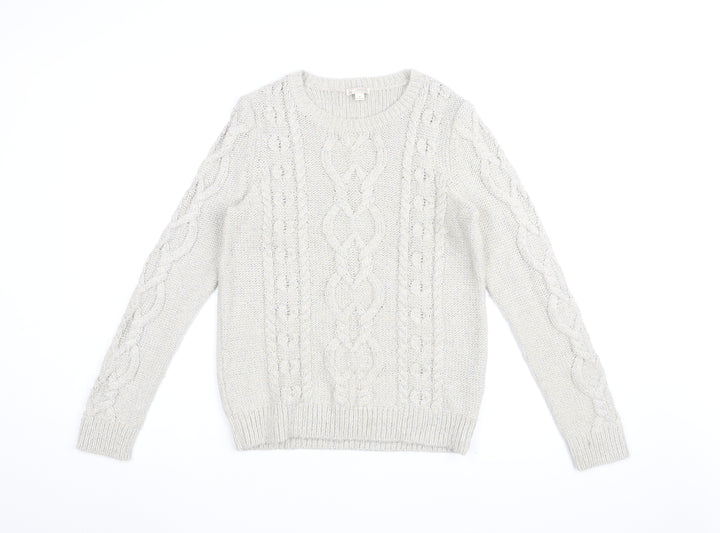 Gap Womens Beige Round Neck Acrylic Pullover Jumper Size M
