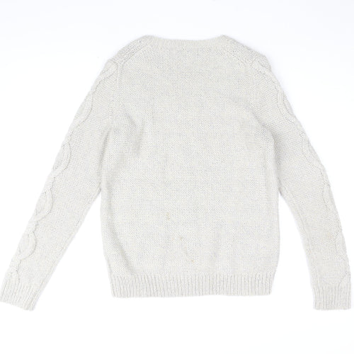 Gap Womens Beige Round Neck Acrylic Pullover Jumper Size M