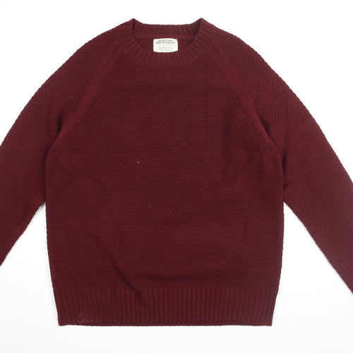 Burton Mens Red Round Neck Acrylic Pullover Jumper Size XL Long Sleeve