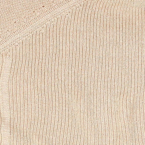 NEXT Womens Gold V-Neck Acrylic Pullover Jumper Size XL