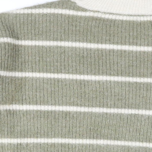 Esprit Womens Multicoloured High Neck Striped Acrylic Pullover Jumper Size 2XL