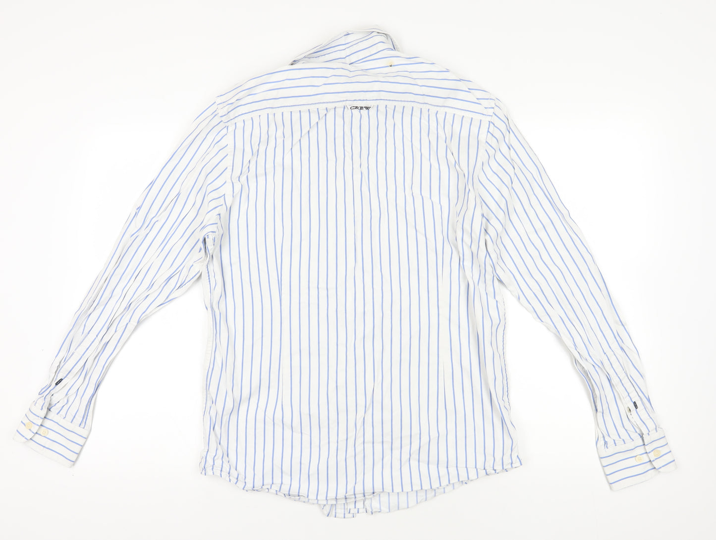 Crew Clothing Co. White & Blue Striped Shirt M