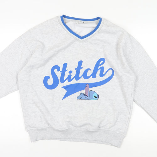 Disney Grey Stitch Pullover Sweatshirt XS