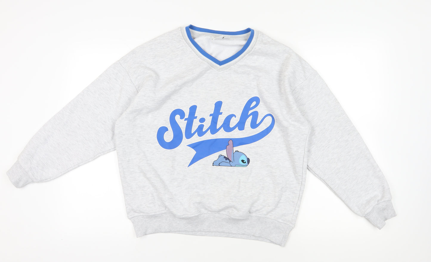 Disney Grey Stitch Pullover Sweatshirt XS