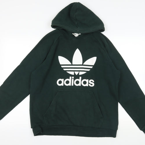 Adidas Green Pullover Logo Hoodie - Size L