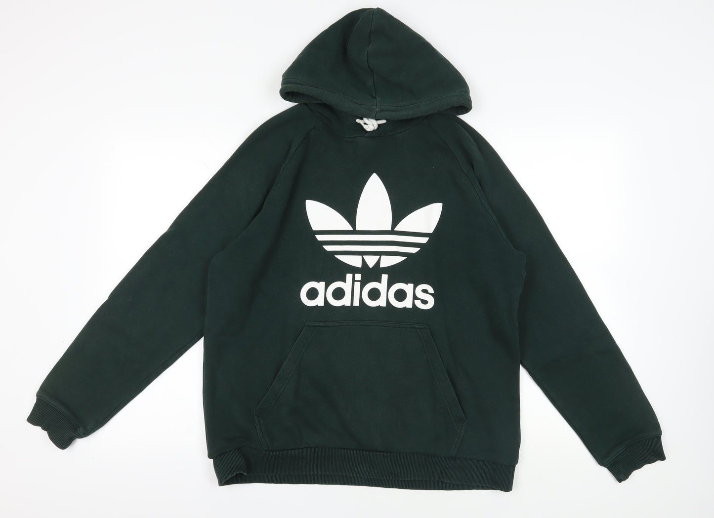 Adidas Green Pullover Logo Hoodie - Size L