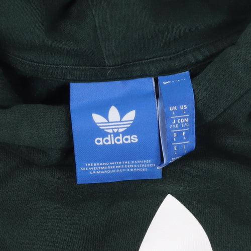 Adidas Green Pullover Logo Hoodie - Size L