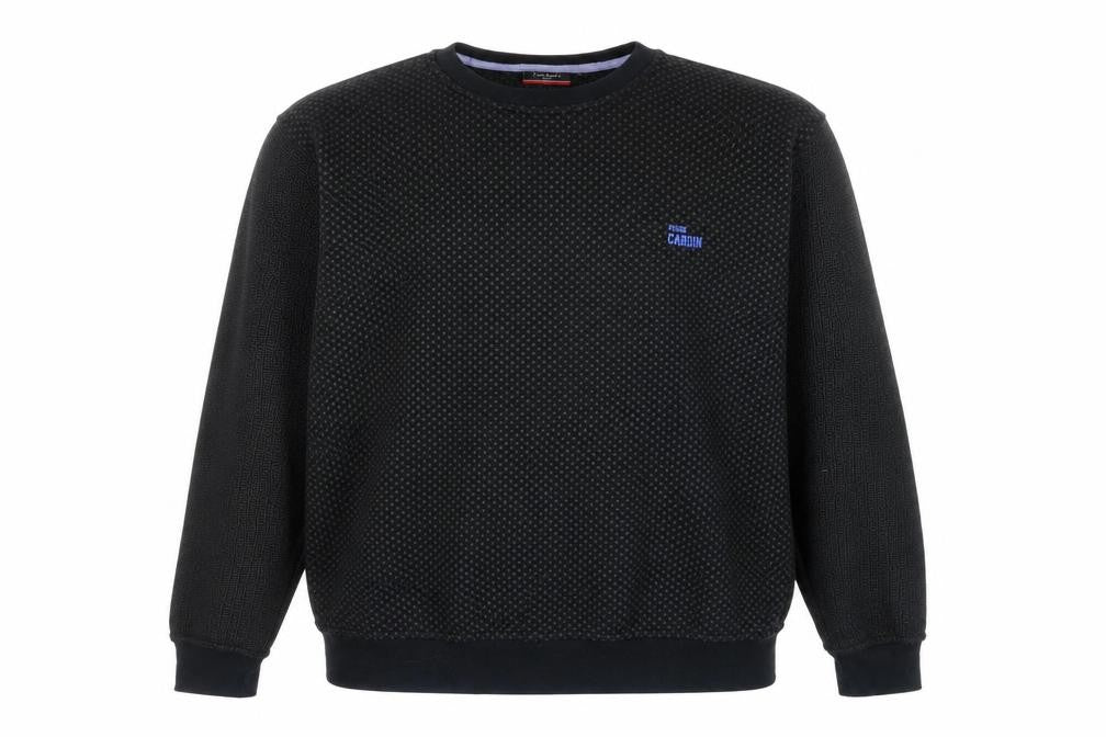 Front view of Pierre Cardin Black XL Pullover Sweatshirt - Graphic Logo